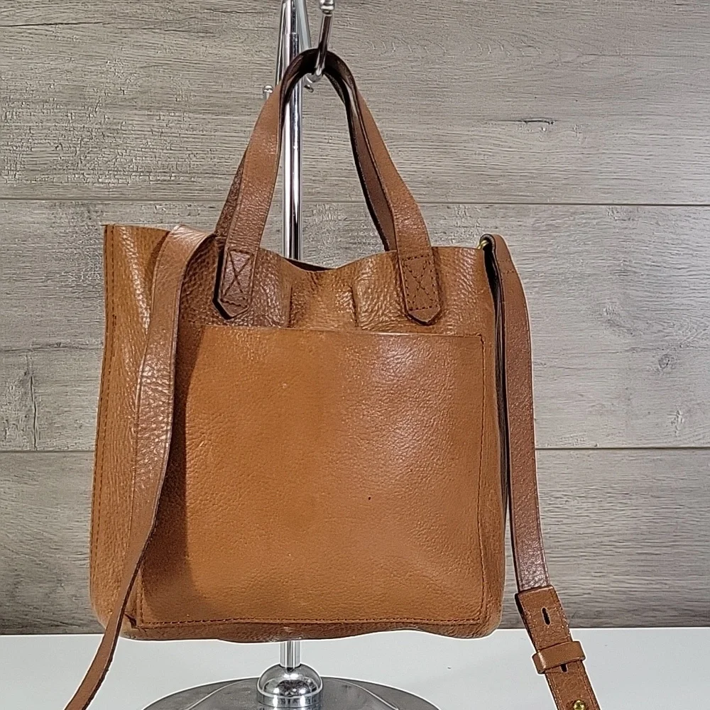 Madewell Small Classic Brown Leather Tote Bag